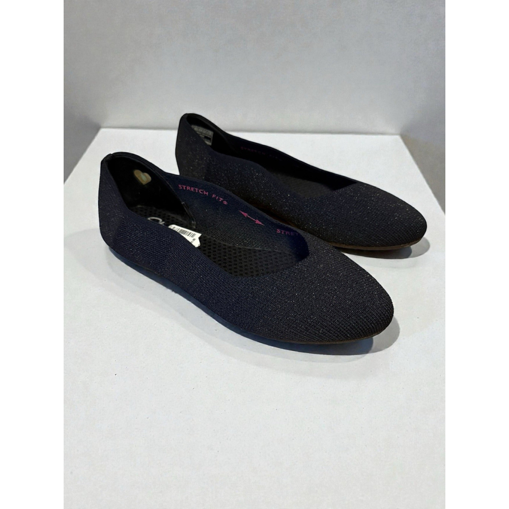 Skechers Cleo 2.0 Sparkle Knit Skimmers Shimmering Black‎ Women’s Size 6.5 NWOB